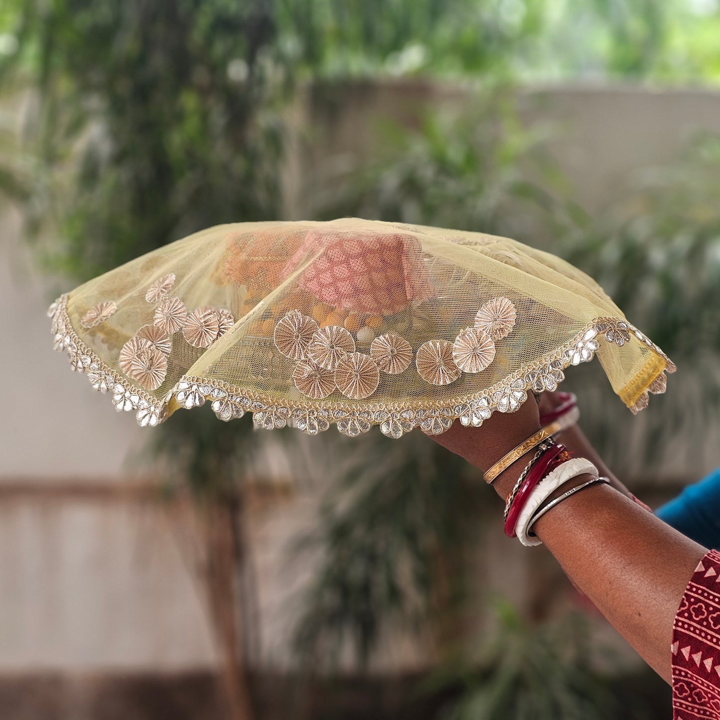 Round Gota Net Tray Cover