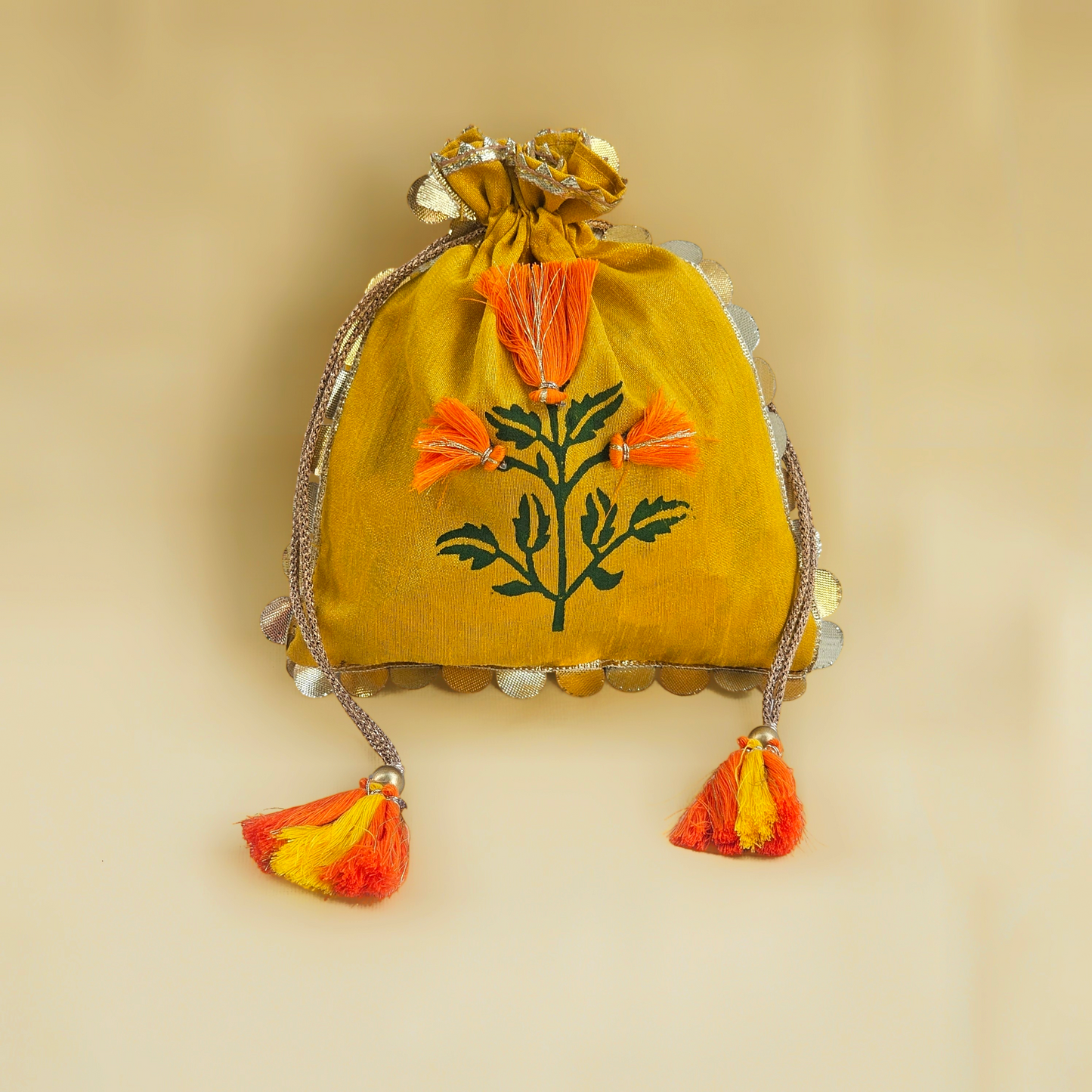 Marigold Silk Potli