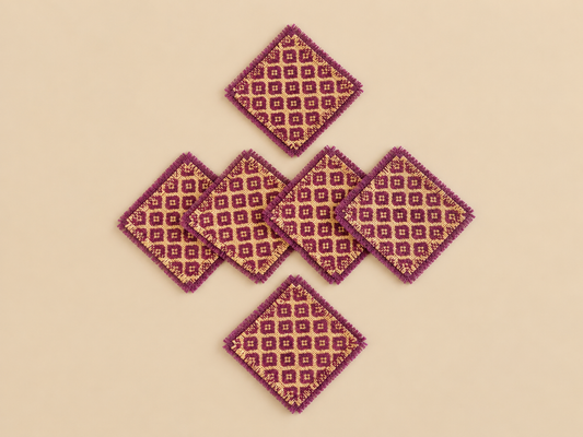 Purple Jute Coasters (Set of 6)