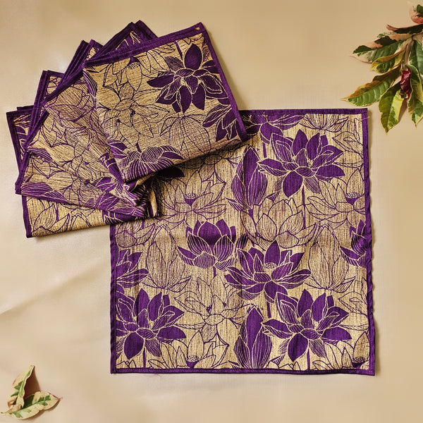 Purple Lotus Silk Table Mats (Set of 6) – Dakshini Prayash Seva Nidhi