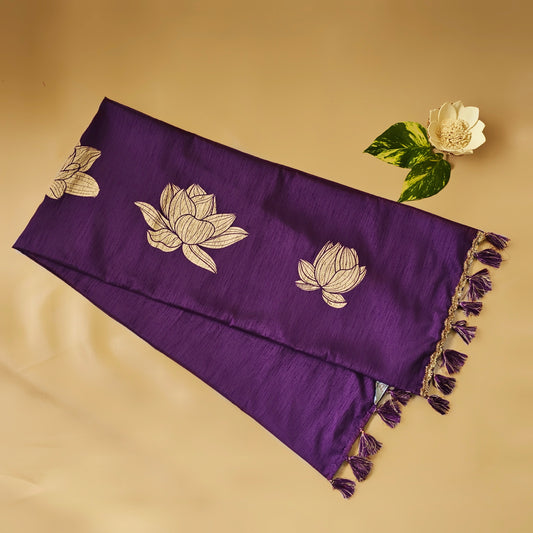 Purple Lotus Silk Runner