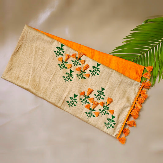 Orange Marigold Silk Runner