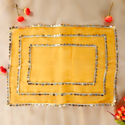 Yellow Sitara Organza Tray Cover