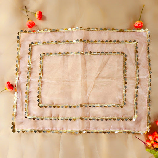 Pink Sitara Organza Tray Cover