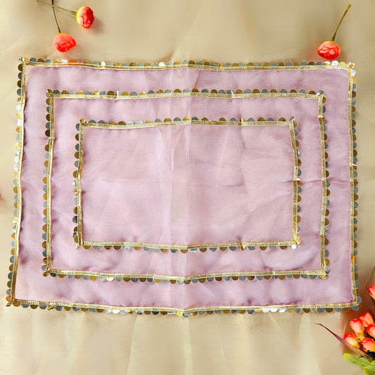 Purple Sitara Organza Tray Cover