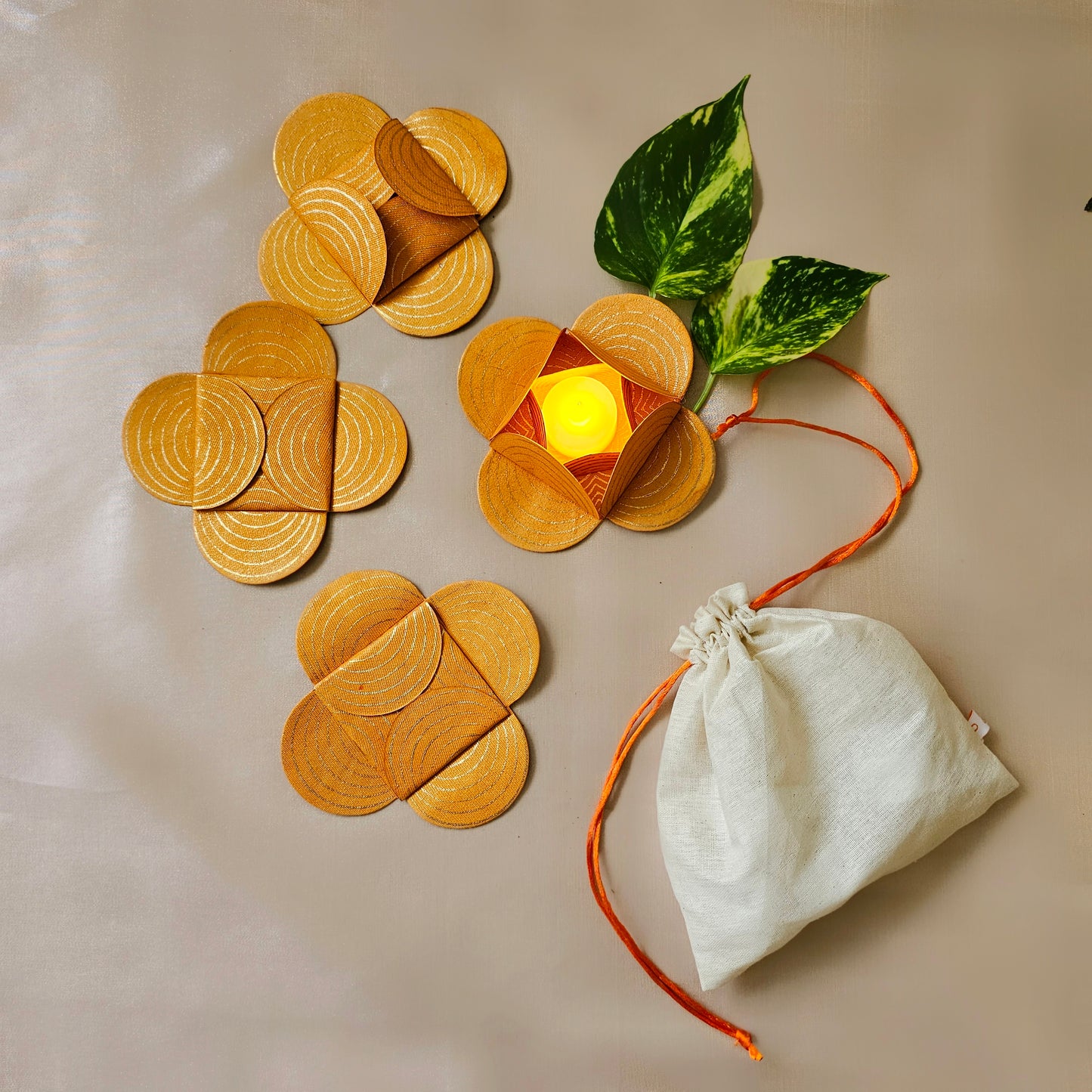 Orange Tealight Holders (Set of 4)