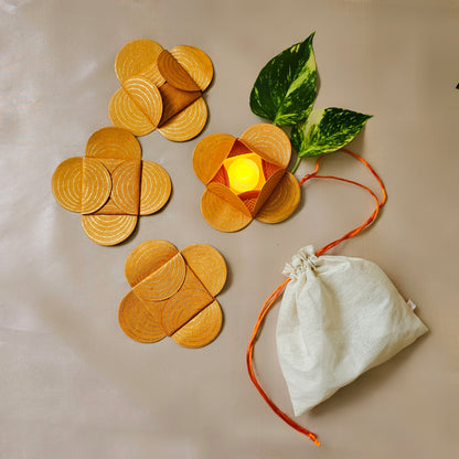 Orange Tealight Holders (Set of 4)